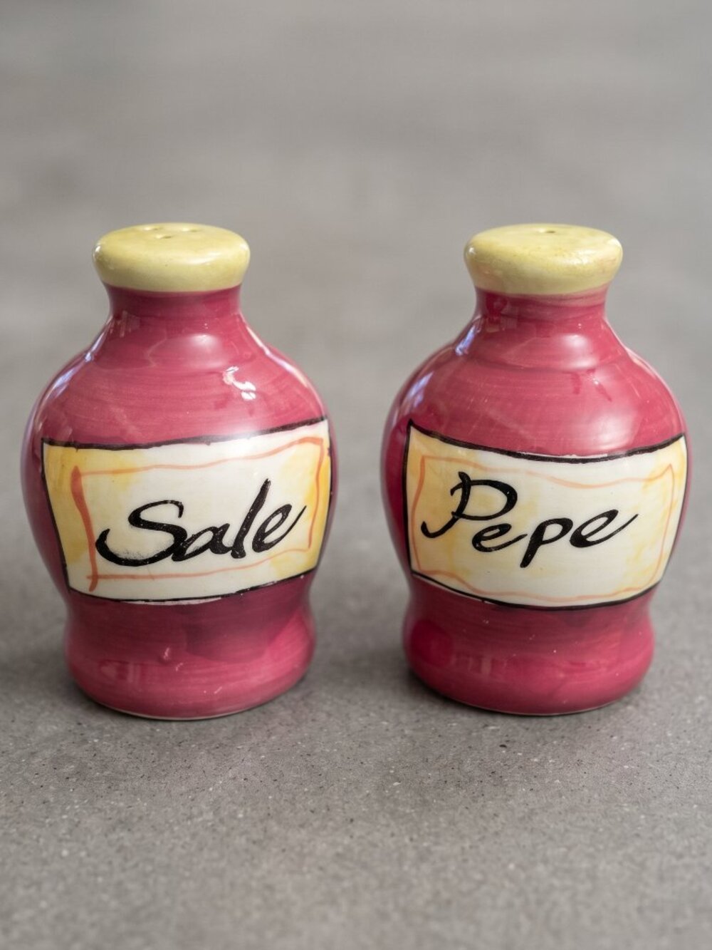 Vintage French Sale & Pepe Pink Jug Salt Pepper Shakers 3” Set